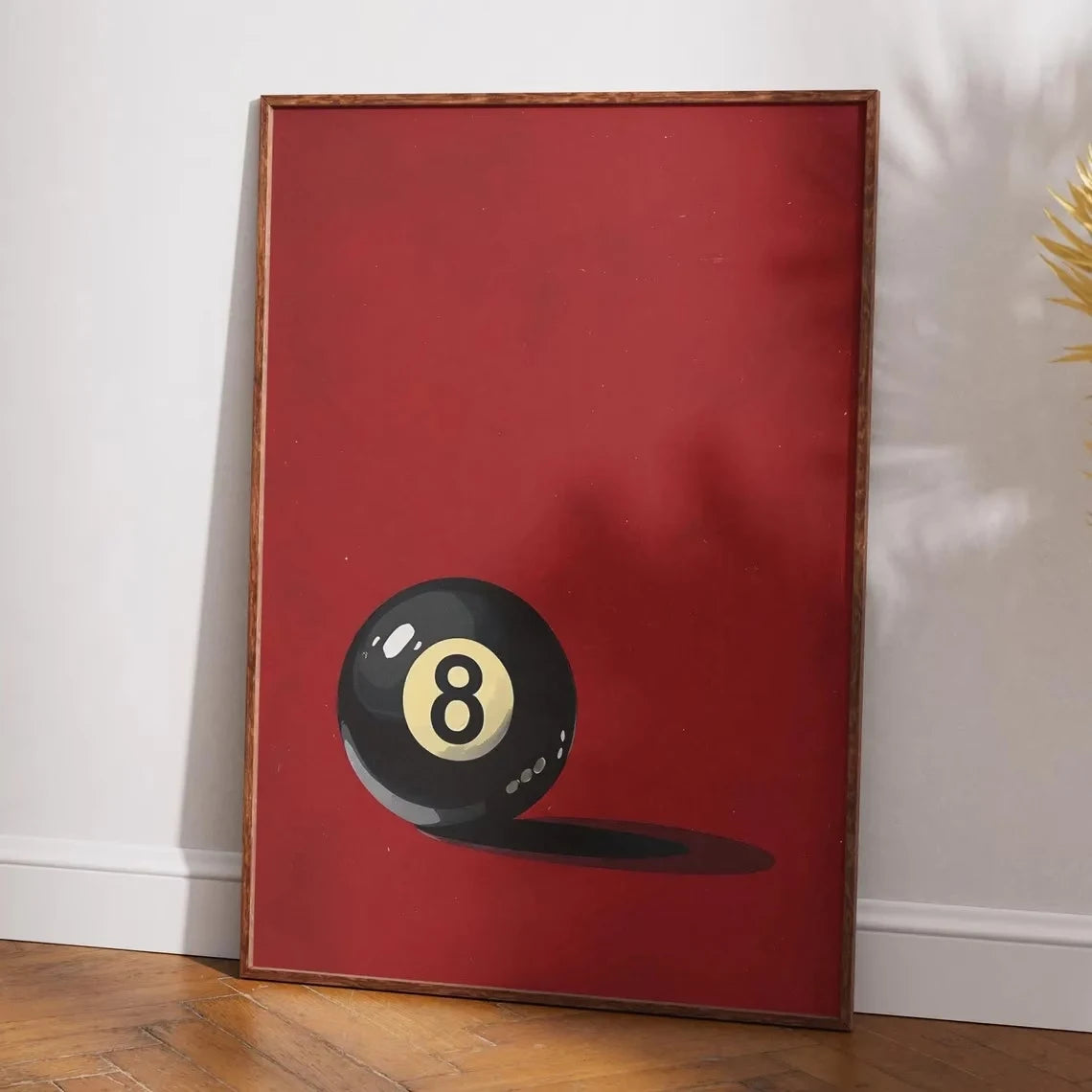Retro-Style Featuring A Lucky 8 Ball Pool Ball Wall Art Print Canvas Painting Poster Picture For Living Room,Bedroom Home Decor Peaceful Pleasures Health and Wellness