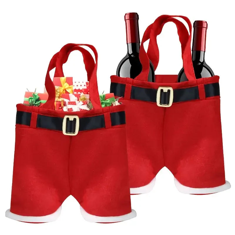 Christmas Santa Gift Bags | Reusable Candy Treat & Wine Tote