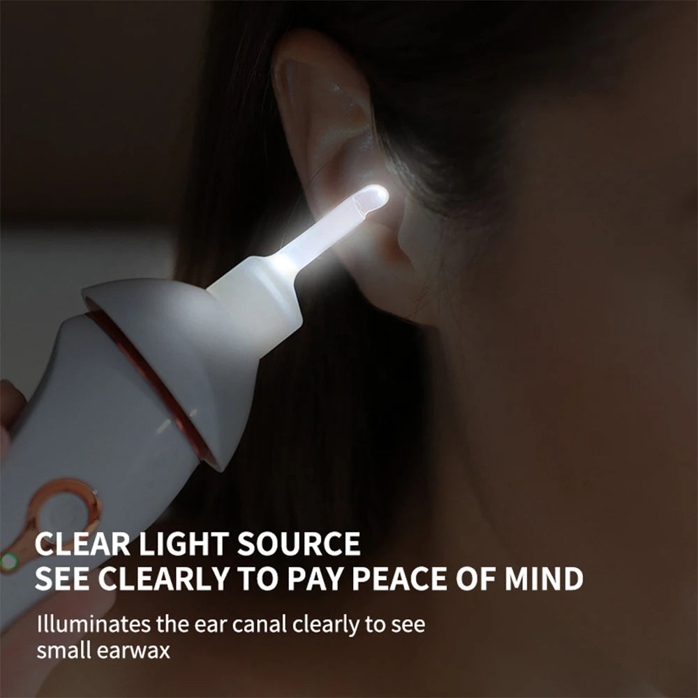 Electric Earpick for Children and Adults Painless Soft Ear Scoop Vacuum Cleaner Ear Wax Suction Remover Illuminate Ear Canal Peaceful Pleasures Health and Wellness