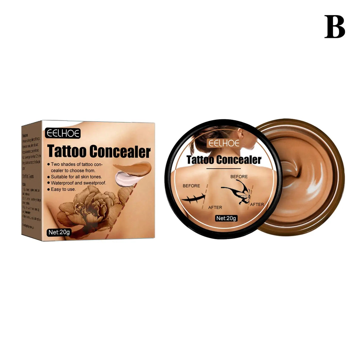Waterproof Tattoo Concealer Cover Scar Makeup Brighten Foundation Cream Freckle Birthmarks Cover Concealer Body Coverage Cream Peaceful Pleasures Health and Wellness dark