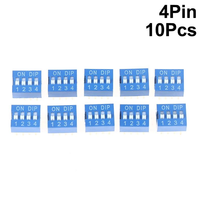 Blue DIP Switch Kit 2.54mm Slide Toggle Switches 1–10 Pin