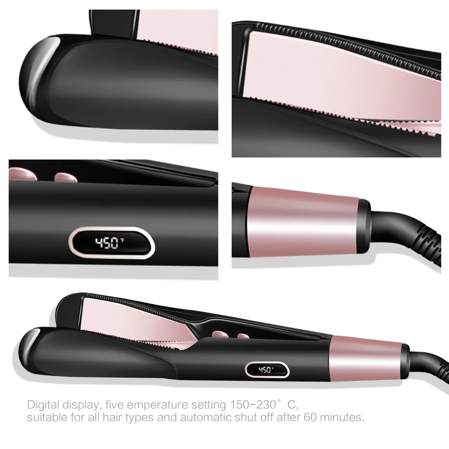 2 In 1 Curling And Straightening Twist Iron Splint Professional Negative Ion Flat Iron Instant Heating Hair Straightener&Curler Peaceful Pleasures Health and Wellness