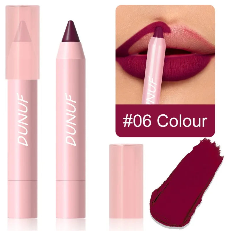 18-Color Matte Velvet Lip Liner Pencil | Waterproof Long-Lasting