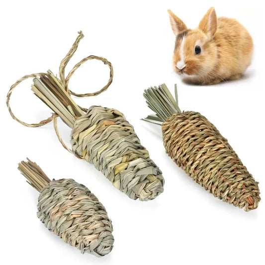 Natural Grass Chew Toy for Rabbits, Guinea Pigs & Hamsters Small Animal Chew Toy Peaceful Pleasures Health and Wellness
