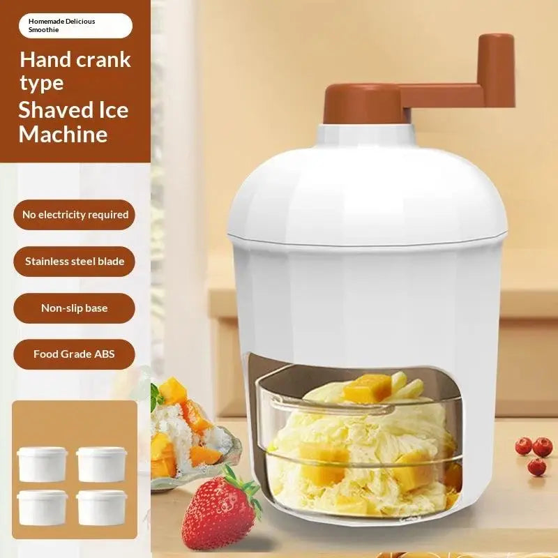 Manual Shaved Ice Machine – Hand-Crank Ice Crusher & Smoothie Maker