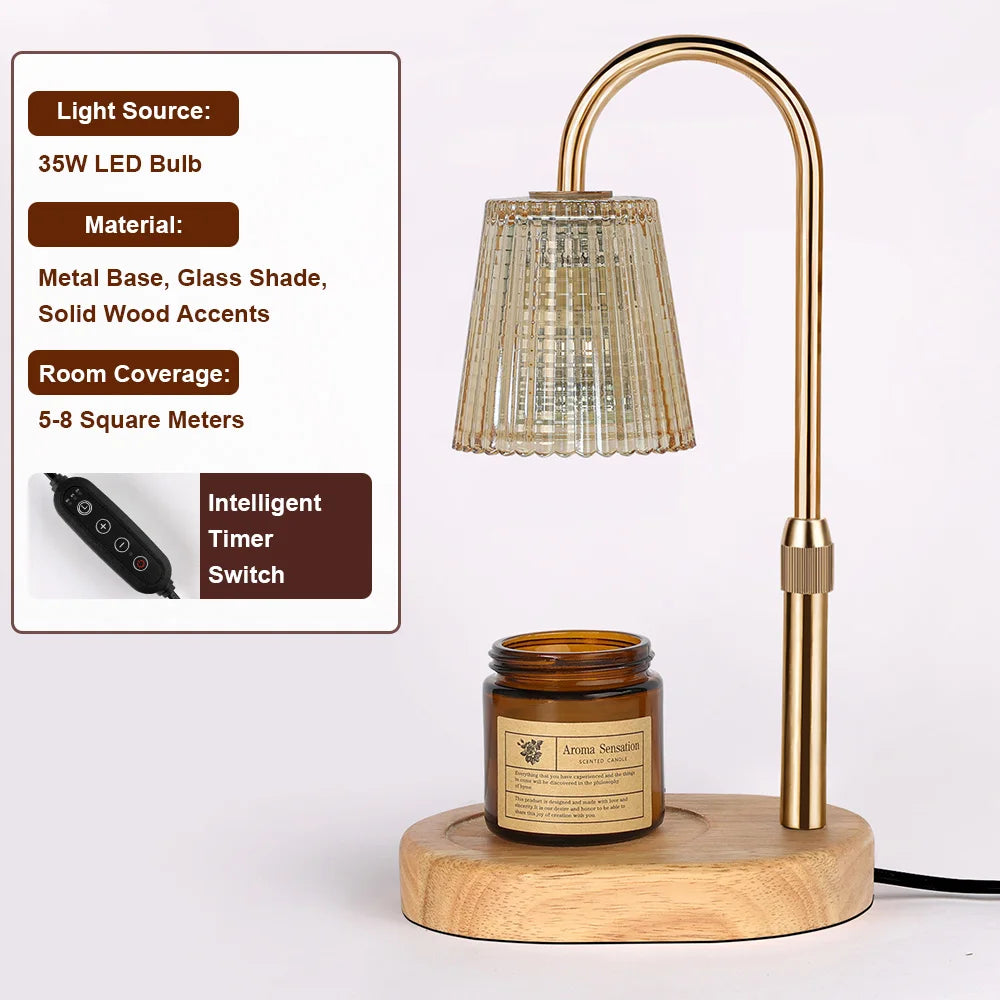RUNTOIN Dimmable Candle Warmer Lamp with Timer | Wax Melt Night Light
