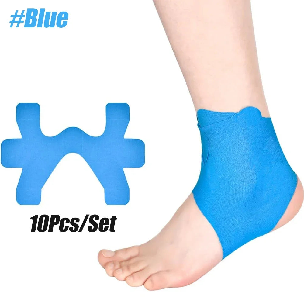 WEFITON 10PCS Precut Kinesiology Ankle Tape – Waterproof Support Kinesiology Ankle Tape Peaceful Pleasures Health and Wellness Blue-10PCS