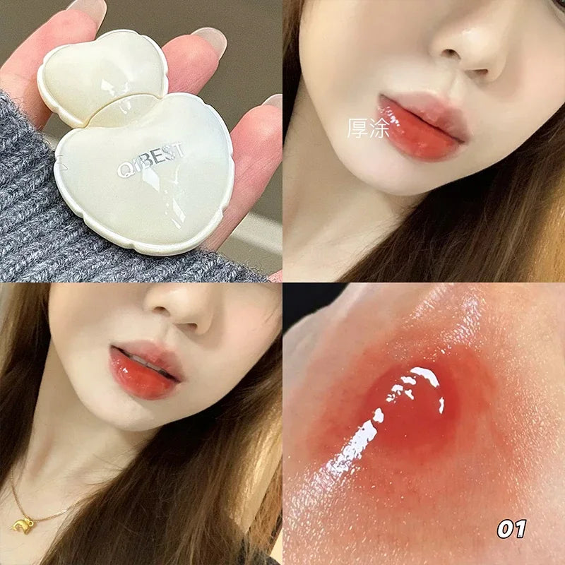 QIBEST Jelly Lipgloss Hydrating Lipstick Long Lasting Mirror Lip Gloss Tender Student Korean Cosmetics Lip Glaze Stain Makeup Peaceful Pleasures Health and Wellness 01