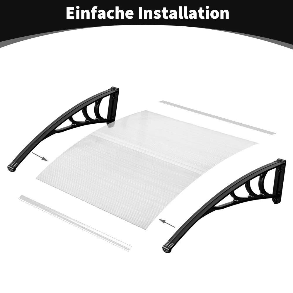 60x300 80x300 Household Application Door & Window Rain Cover Eaves Canopy White & Black Bracket Balcony Awning Peaceful Pleasures Health and Wellness