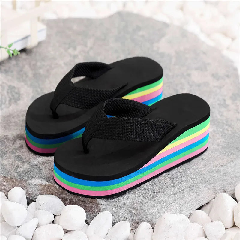 Women's Platform Wedge Flip Flops – Beach Sandal Slippers