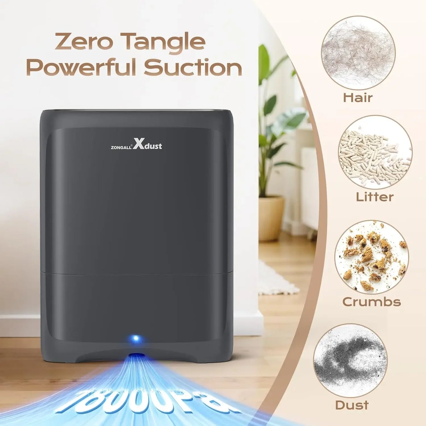 Touchless Vacuum Dustpan with Auto-Sensing, 18000Pa Suction, 6L Capacity for Home and Salon Use Peaceful Pleasures Health and Wellness