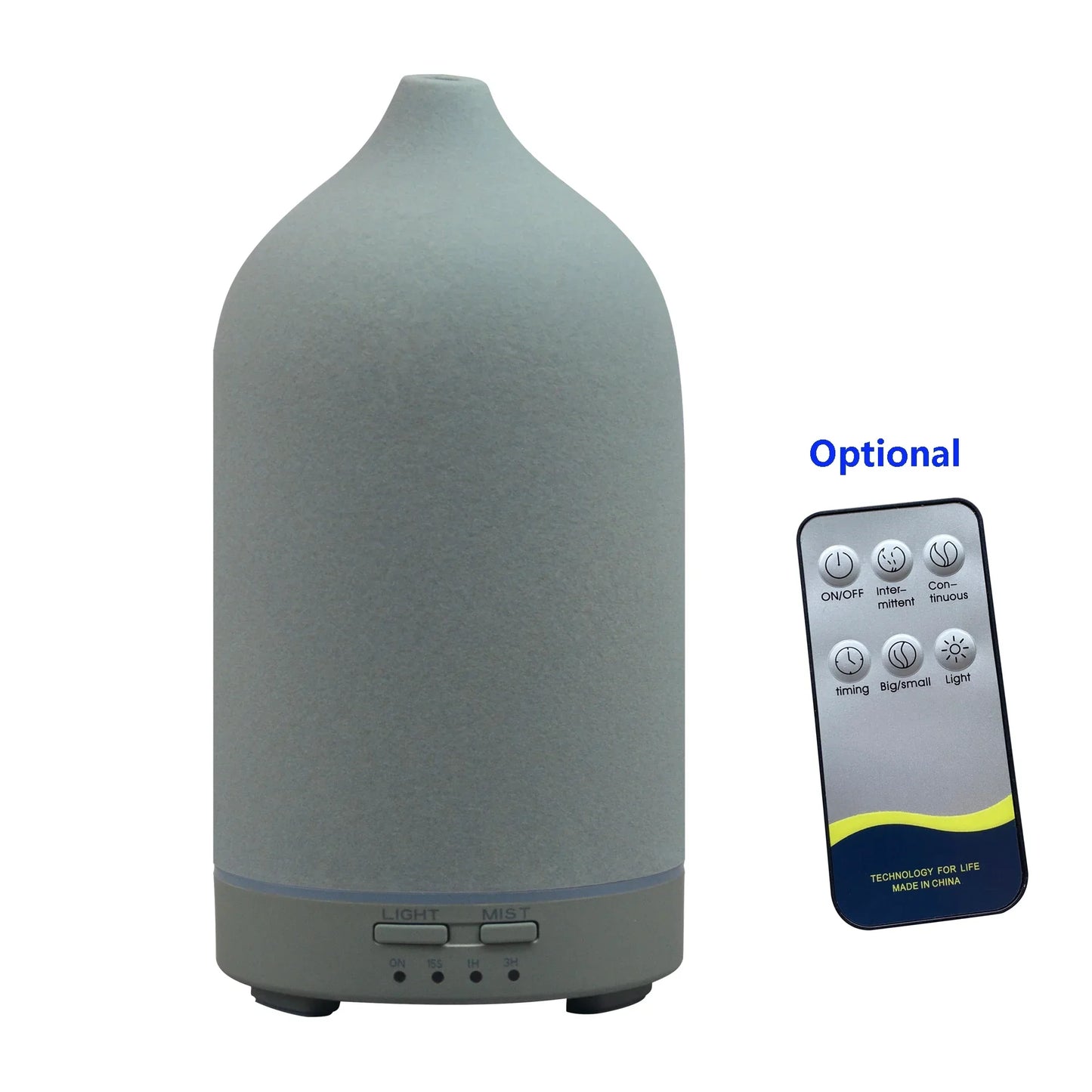 Ceramic Air Humidifier Aroma Diffuser Automatic Small Humidifier Hotel Air Fresh Essential Oil Diffuser Timing Colorful Lights Peaceful Pleasures Health and Wellness Grey Model A EU