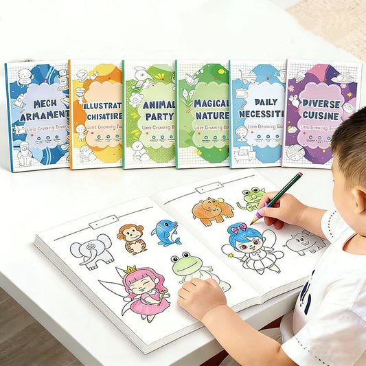 Children Simply Drawing Tracing Book Cartoon Line Draft Painting Peaceful Pleasures Health and Wellness