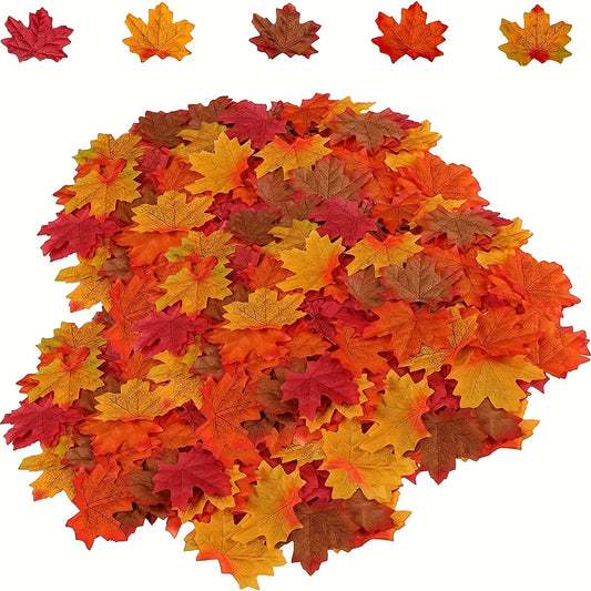 100pcs Artificial Silk Maple Leaves – Fall Wedding Décor Artificial Leaf Decor Peaceful Pleasures Health and Wellness maple leaves 50pcs