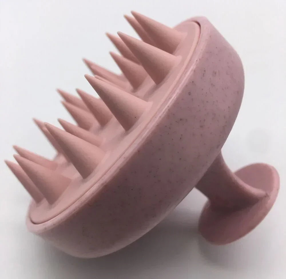 Silicone Shampoo Brush Head Scalp Massage Comb Clean The Scalp Thoroughly Body Massage Brush Bath Brush Salon Hairdressing Tool Peaceful Pleasures Health and Wellness Pink