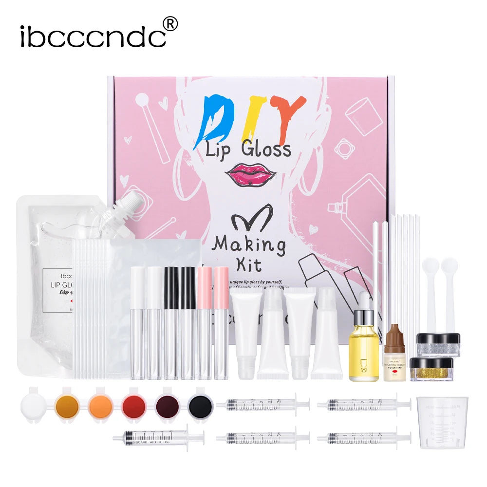 Handmade DIY Lip Gloss Kit Moisturizing Clear Lip Gloss Base Gel With Lipgloss Tubes Pigment Powder Glitter Flavor Essence Oils Peaceful Pleasures Health and Wellness