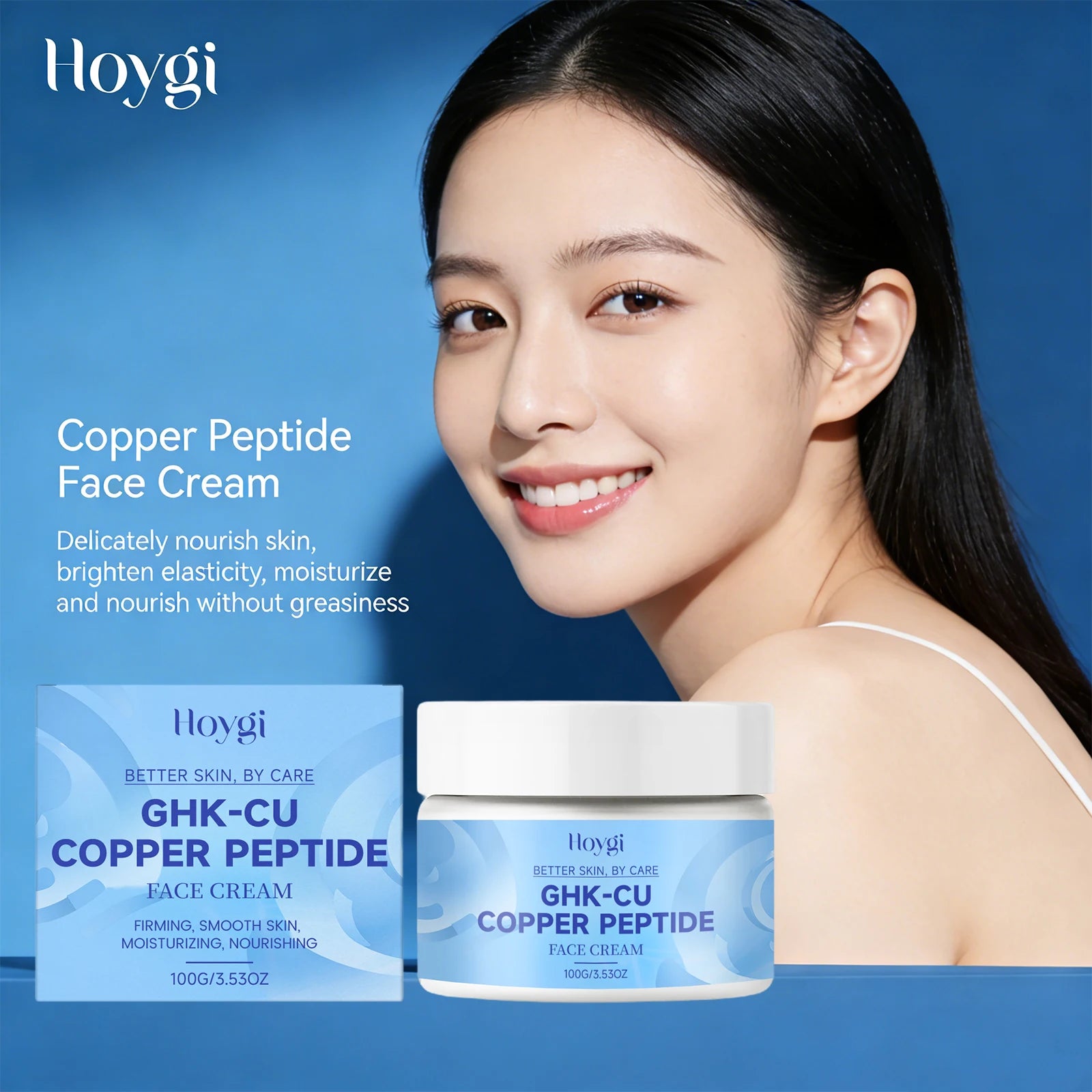 Copper Peptide Face Cream Firming Lifting Ghk-Cu Face Care Cream for Fine Lines Tightening Skin Enhance Elasticity Nourish Skin Peaceful Pleasures Health and Wellness