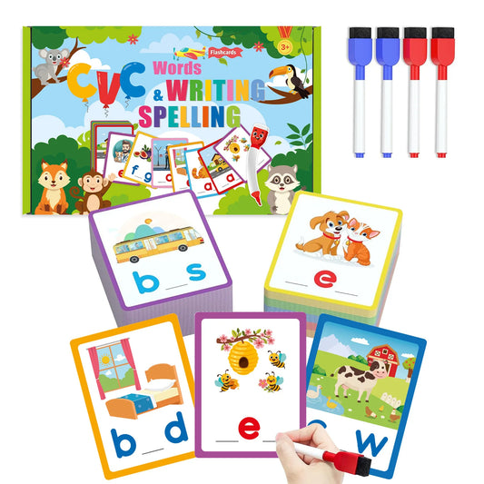 Bview Art Montessori CVC Word Flash Cards Kids Alphabet Writing Peaceful Pleasures Health and Wellness