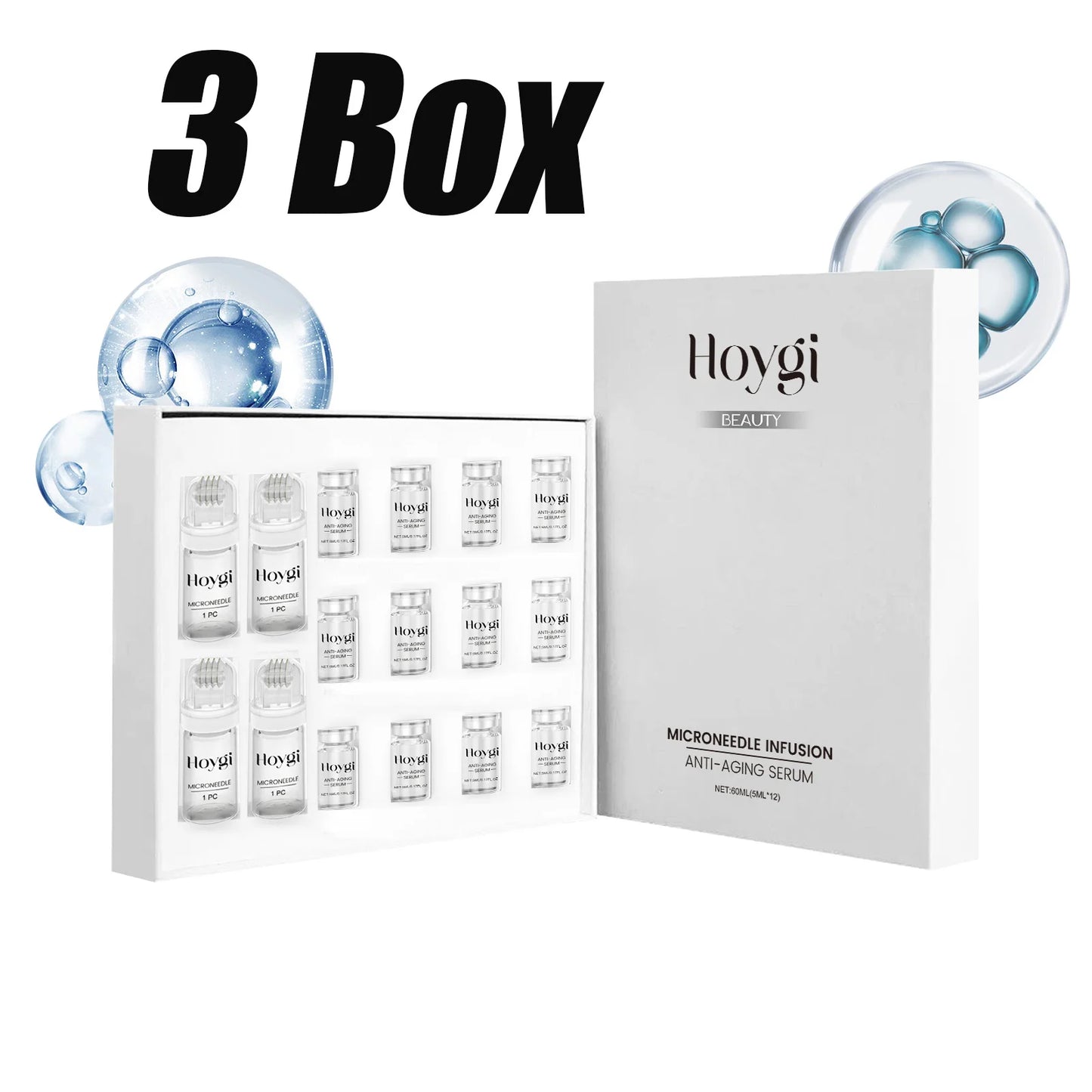 Firming Facial Serum Set with Microneedle Roller | Anti-Aging Peaceful Pleasures Health and Wellness 3 Boxed