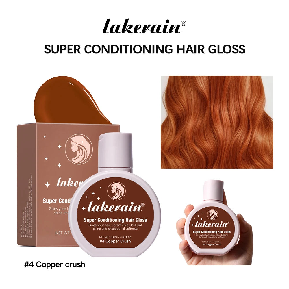 Super Conditioning Hair Gloss Enhance Color Luster Nourishing Repairing Long-lasting Color Hair Tinted Moisturizer No Need Mix Peaceful Pleasures Health and Wellness Copper Crush