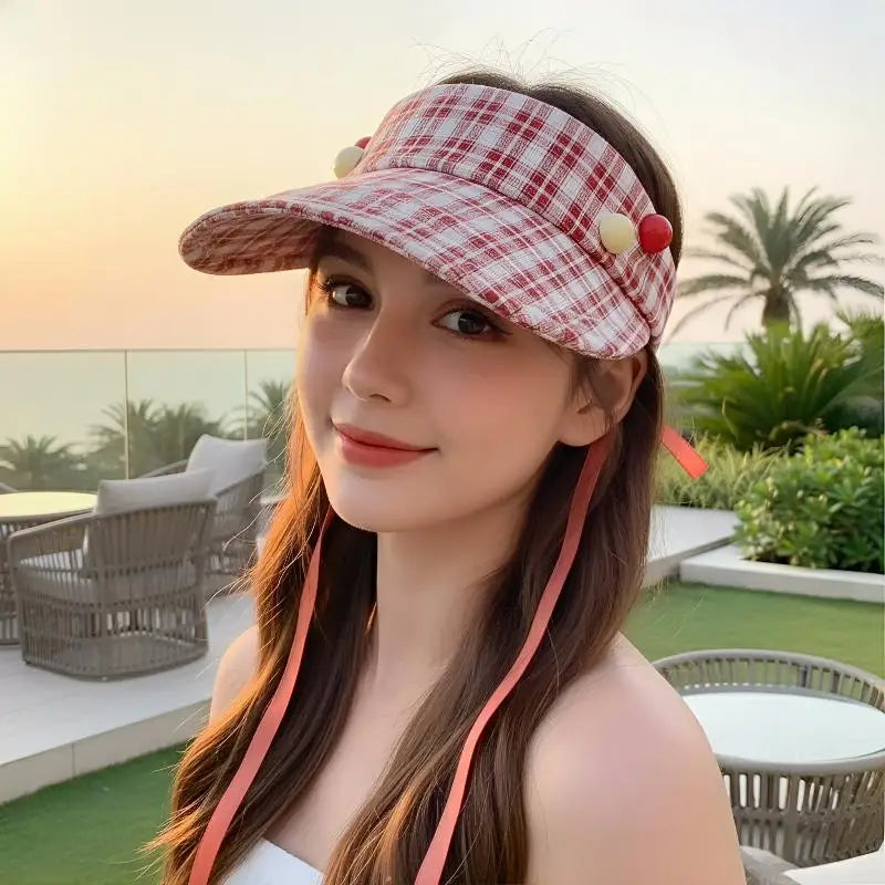 Women's Adjustable UV Sun Visor Hat – Knit Cap 6 Colors