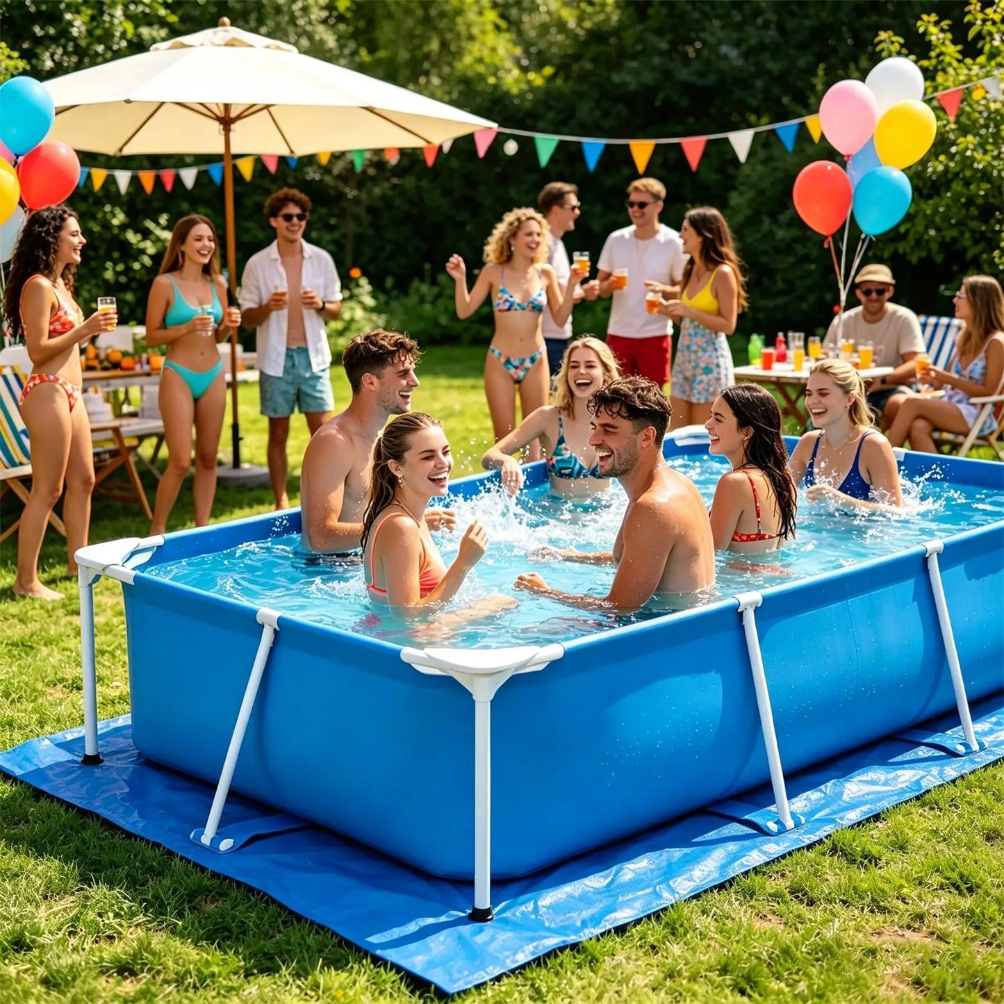 Heavy Duty Tear Resistant Pool Liner Pad Protective Pool Cushion Ground Cloth For Outdoor Pool Backyard Camping Commercial Peaceful Pleasures Health and Wellness