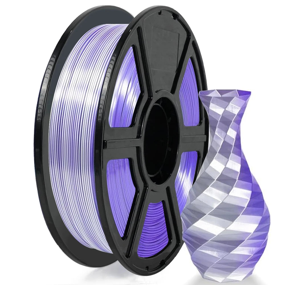 Dual Color Silver Purple PLA+ Filament 1.75mm 250G | 3D Maliang