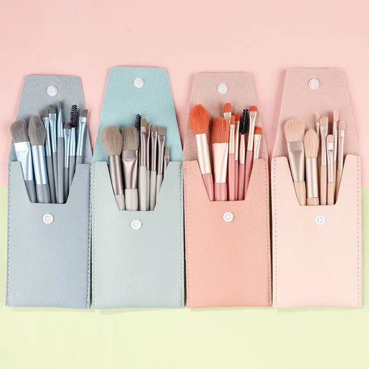 RUNTOIN 8-Piece Mini Makeup Brush Set | Portable Travel Kit