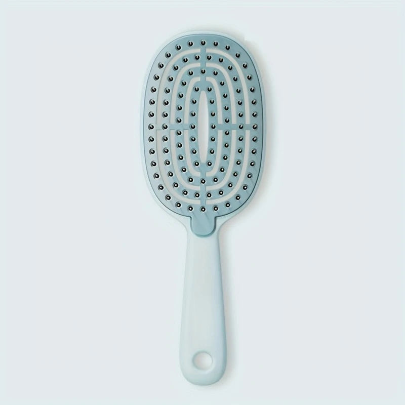 Self-Cleaning Retractable Detangling Hairbrush | Nylon Bristles Detangling Hairbrush Peaceful Pleasures Health and Wellness green