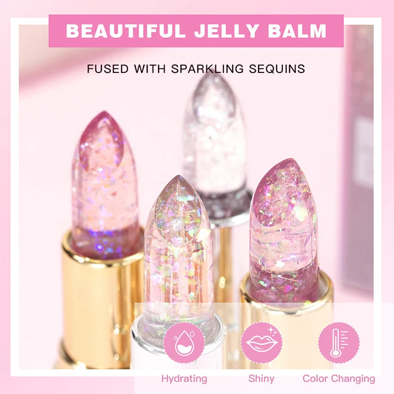 Shiny Jelly Temperature Color Changing Lipstick, Hydrating Moisturizing Fade Lip Lines, Anti-drying And Non-stick Cup Color Chan Peaceful Pleasures Health and Wellness