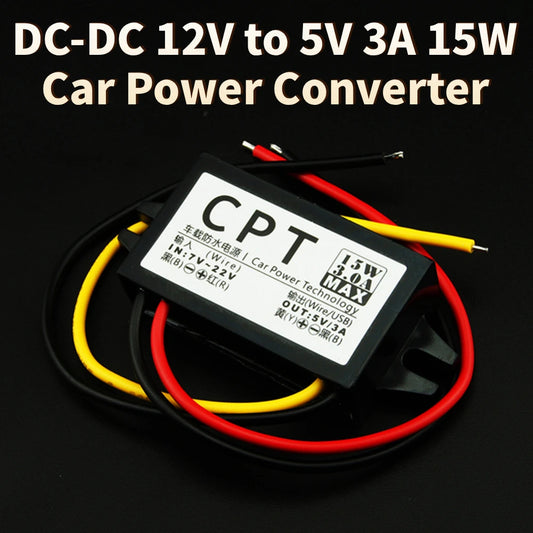 DC-DC 12V to 5V Car Power Converter – 3A 15W Buck Converter Peaceful Pleasures Health and Wellness france