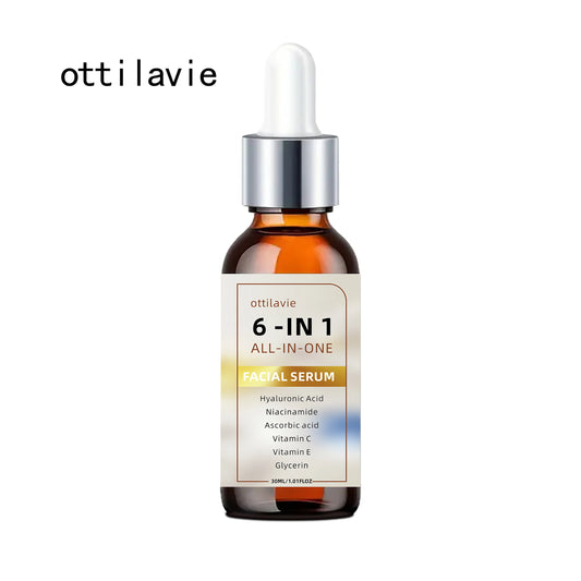 6 IN 1 ALL-IN-ONE FACIAL SERUM With Hyaluronic Acid + Niacinamide + Vitamin C/E Peaceful Pleasures Health and Wellness 30ml
