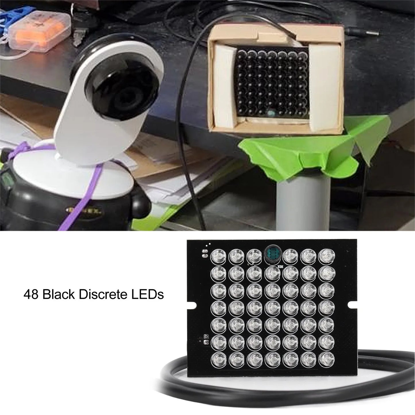 940nm Camera Light Board CCTV Camera Auxiliary Lamp High Power DC12V Built in Light Sensor Compact Design for Home Indoor Use Peaceful Pleasures Health and Wellness