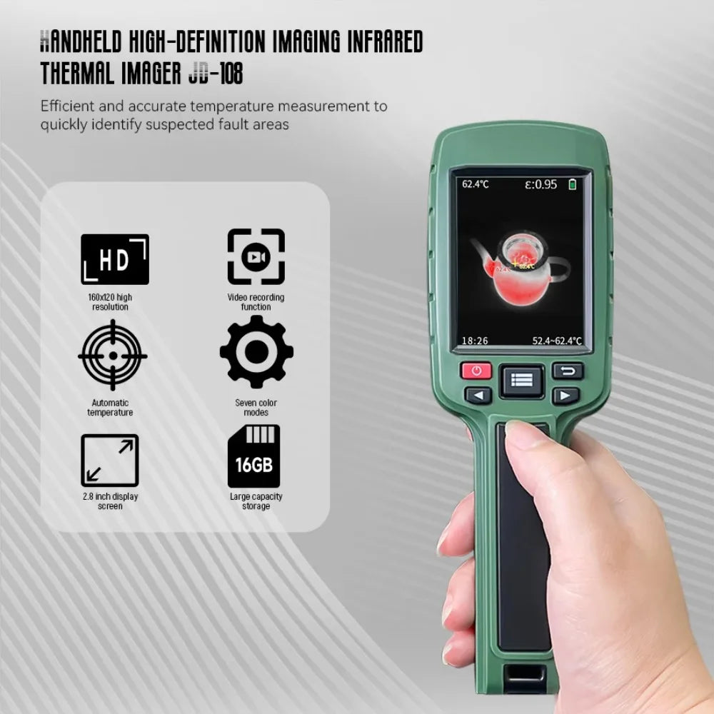 Infrared Thermal Imager Rechargeable Handheld Thermal Imaging Camera 440℃ Waterproof Dustproof Anti-Drop IR Thermal Detector Peaceful Pleasures Health and Wellness