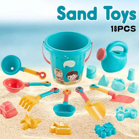 18-Piece Kids Beach Sand Toy Set | Durable Outdoor Play Beach Sand Toy Set Peaceful Pleasures Health and Wellness