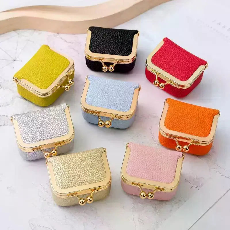 Mini Leather Lock Coin Purse | Jewelry & Earring Pouch Bag