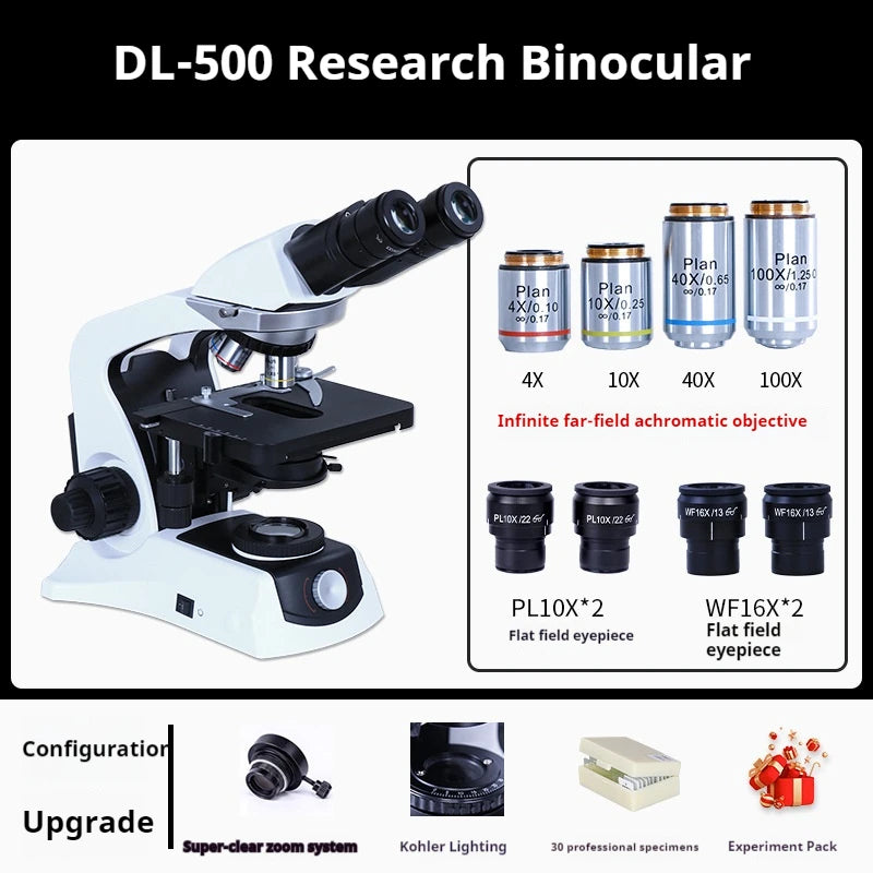 Research Grade Biological Microscope Plan/infinity Optical System Experimental University Specific Medical Photography Peaceful Pleasures Health and Wellness 1