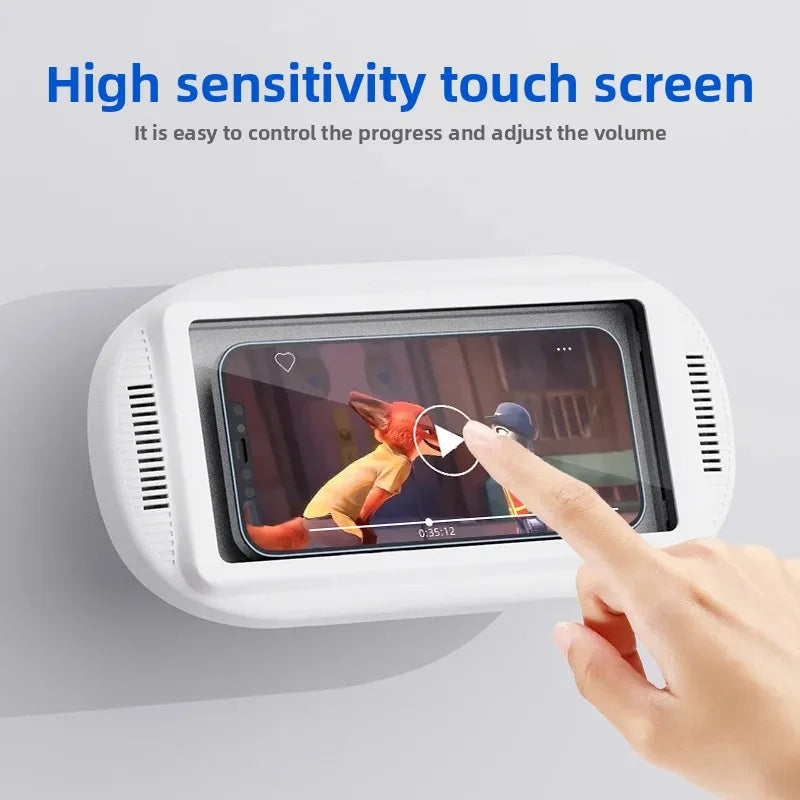 Bathroom waterproof touch screen wall hung bathroom 360° mobile phone holder rotating folding telescopic waterproof phone pouch Peaceful Pleasures Health and Wellness