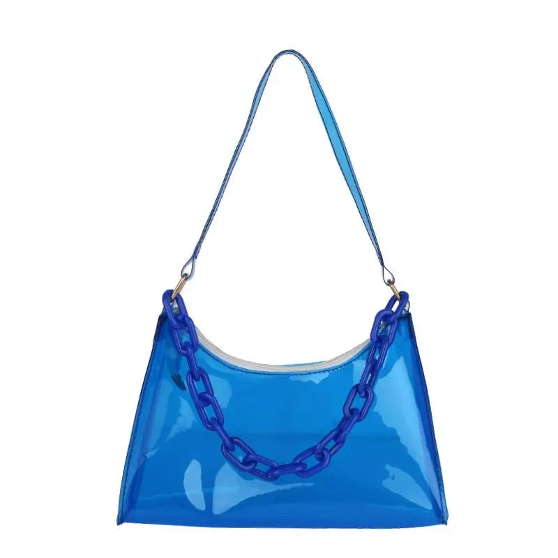 Clear Jelly Shoulder Bag – Transparent PVC Messenger Purse