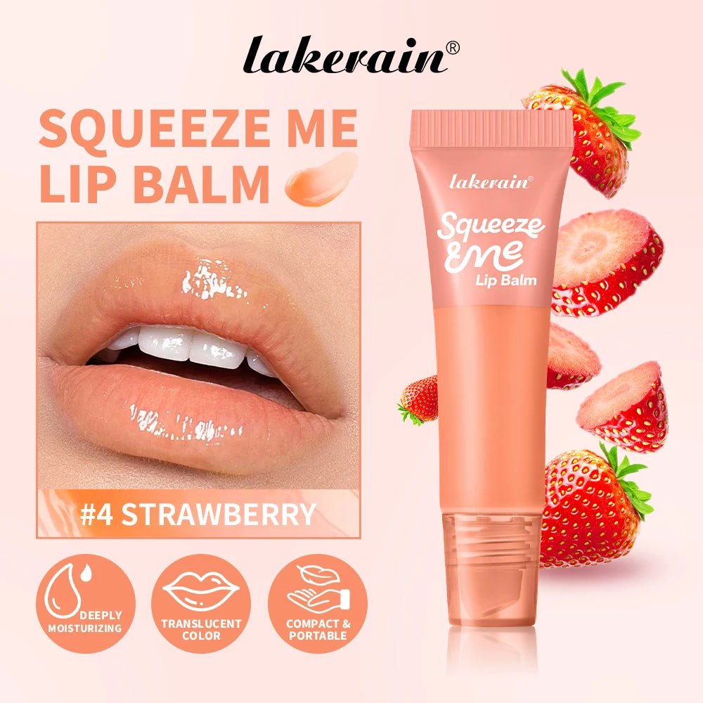 Lakerain Squeeze Lip Balm Long Lasting Deeply Nourishes Relieves Tightness Daily Care Hydrating Shine Lip Tint Makeup Peaceful Pleasures Health and Wellness