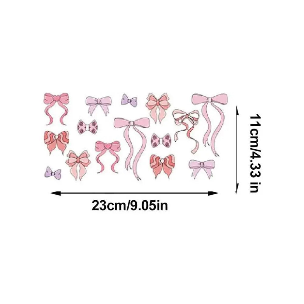 New Waterproof UV DTF Transfer Sticker Clear Smooth Pink Bow Decals Water Bottles Sticker For 16Oz Glass Cup Peaceful Pleasures Health and Wellness