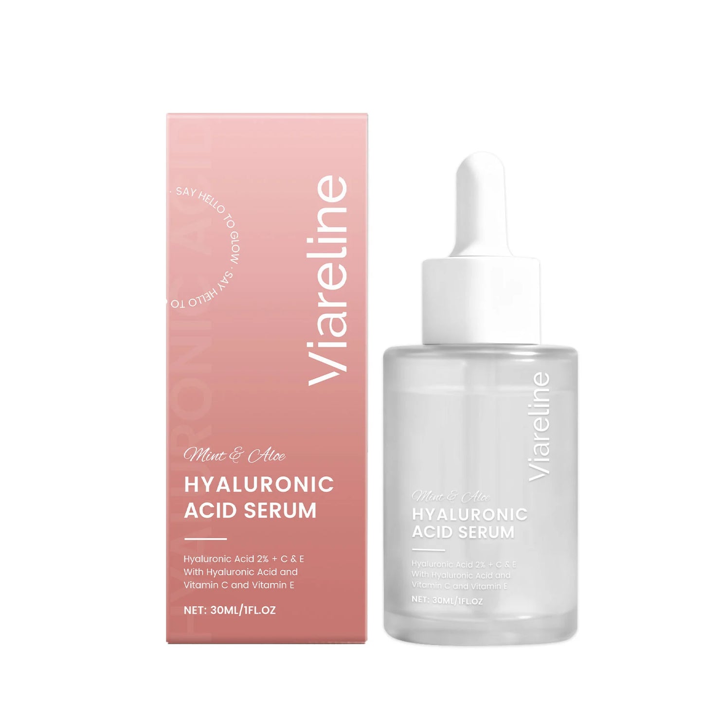 Hyaluronic Acid Facial Serum Hydrating Repair Firming Brightening Barrier Protection Fade Fine Lines Moisturizing Facial Serum Peaceful Pleasures Health and Wellness 30ml boxed