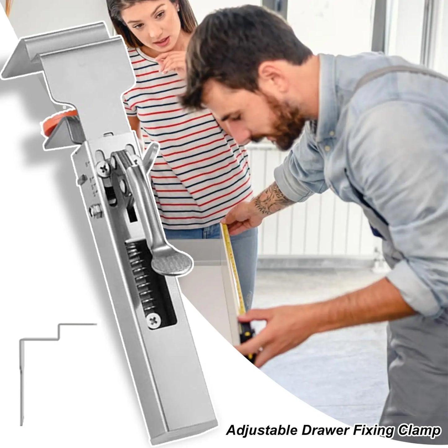 Fixed Removable Drawer Clamp One-Touch Drawer Installation Fixing Clips Drawer Stabilizer Drawer Stainless Steel Fixing Clips Peaceful Pleasures Health and Wellness