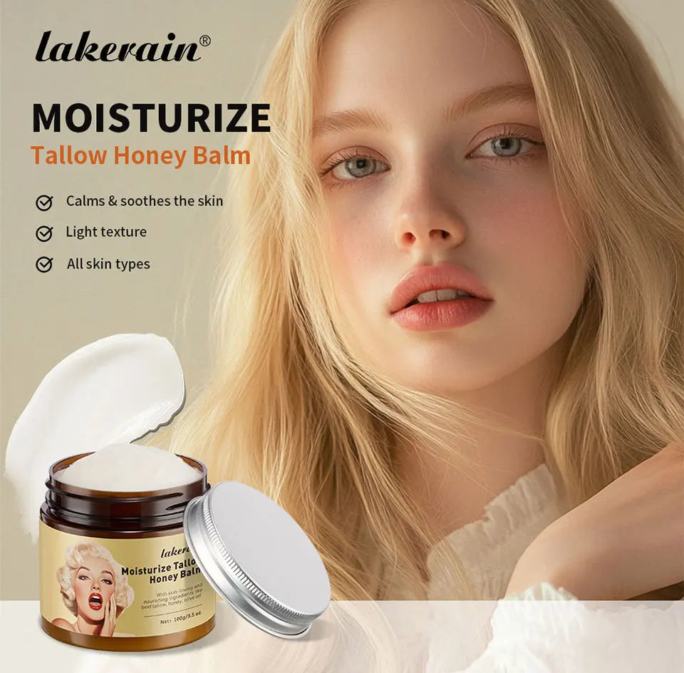 Beef Tallow And Honey Balm Moisturizing Whipped Beef Tallow Face Cream Body Lotion Grass Fed Grass Finished Face Cream Care Peaceful Pleasures Health and Wellness