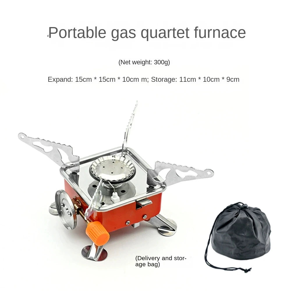 Portable Burner Camping Foldable Windproof Outdoor Gas Tank Stove for Backpacking Camping Hiking Picnic BBQ Cooking Equipment Peaceful Pleasures Health and Wellness WHITE