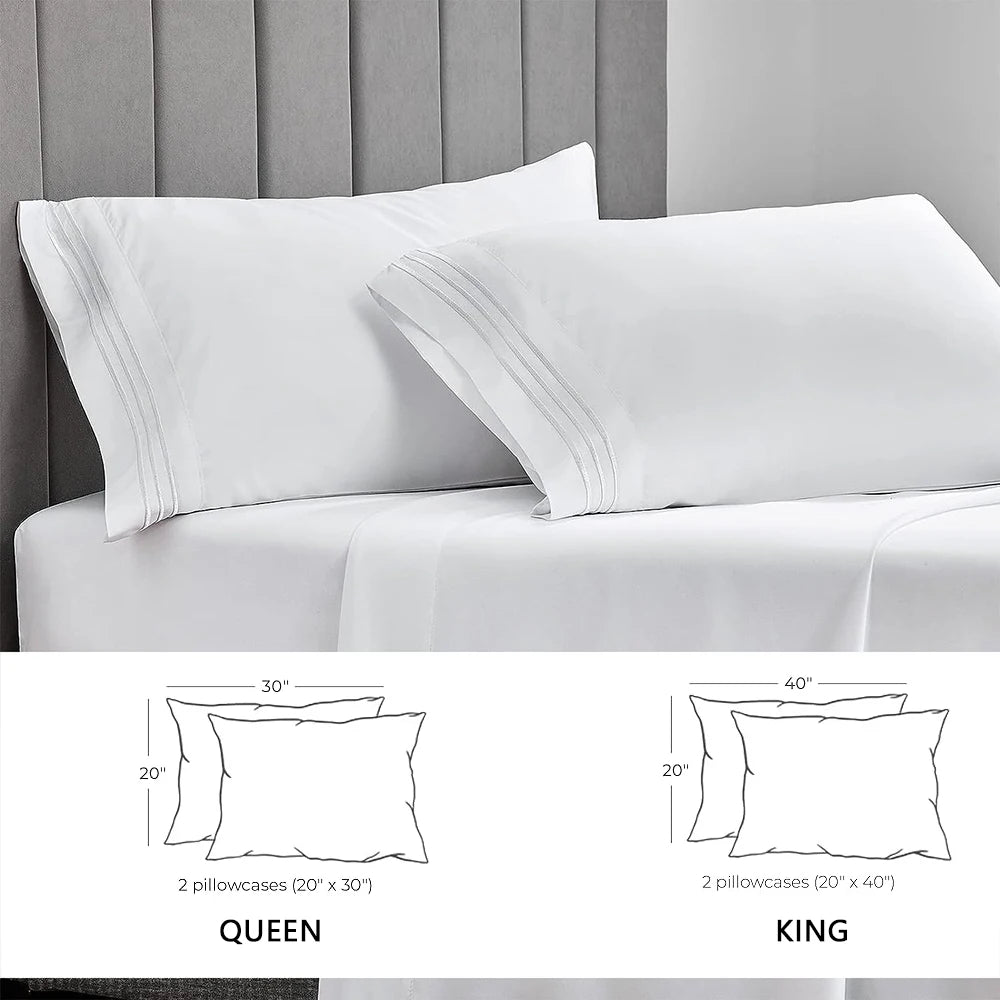 Battilo Soft Microfiber Pillowcase Set of 2 | Queen & King Size