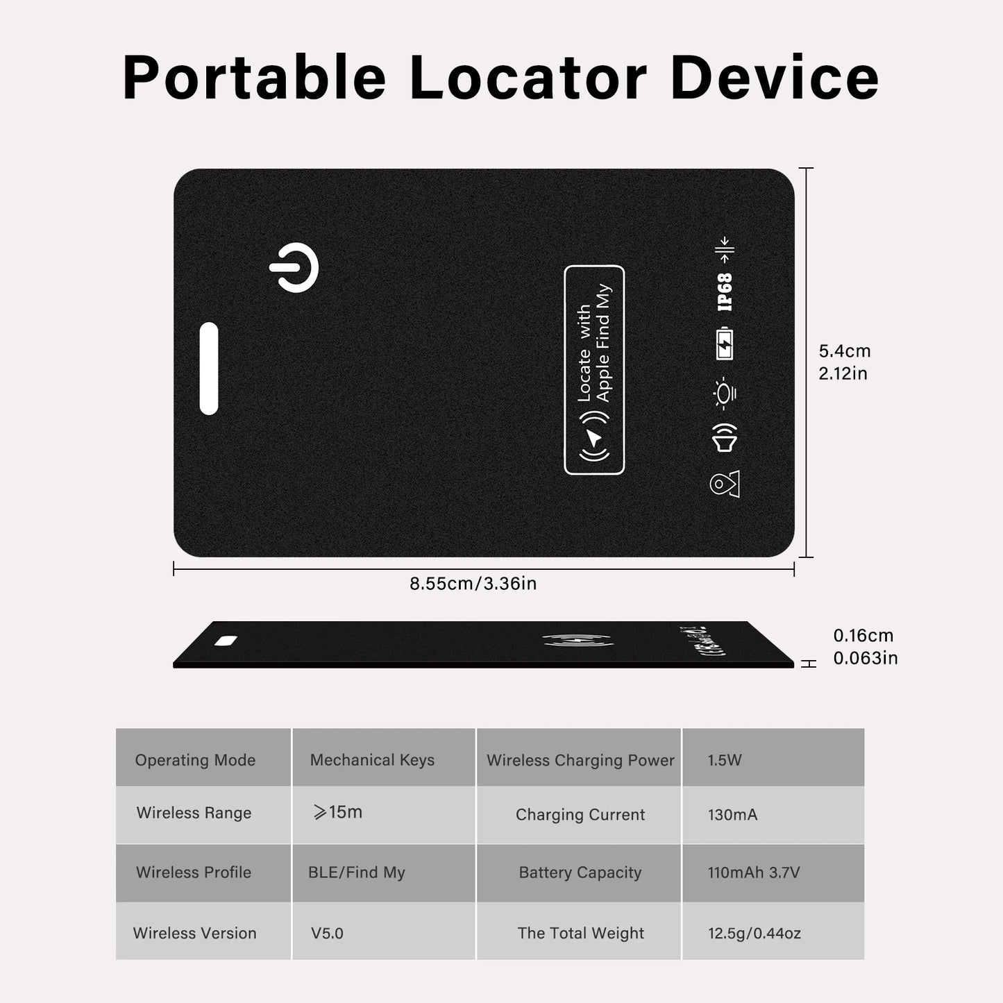 Portable Smart Wallet Track Card, Ultra-thin Anti-Lost Tracker Card Work with Apple Find My App Mini GPS Tracker for IOS System Peaceful Pleasures Health and Wellness