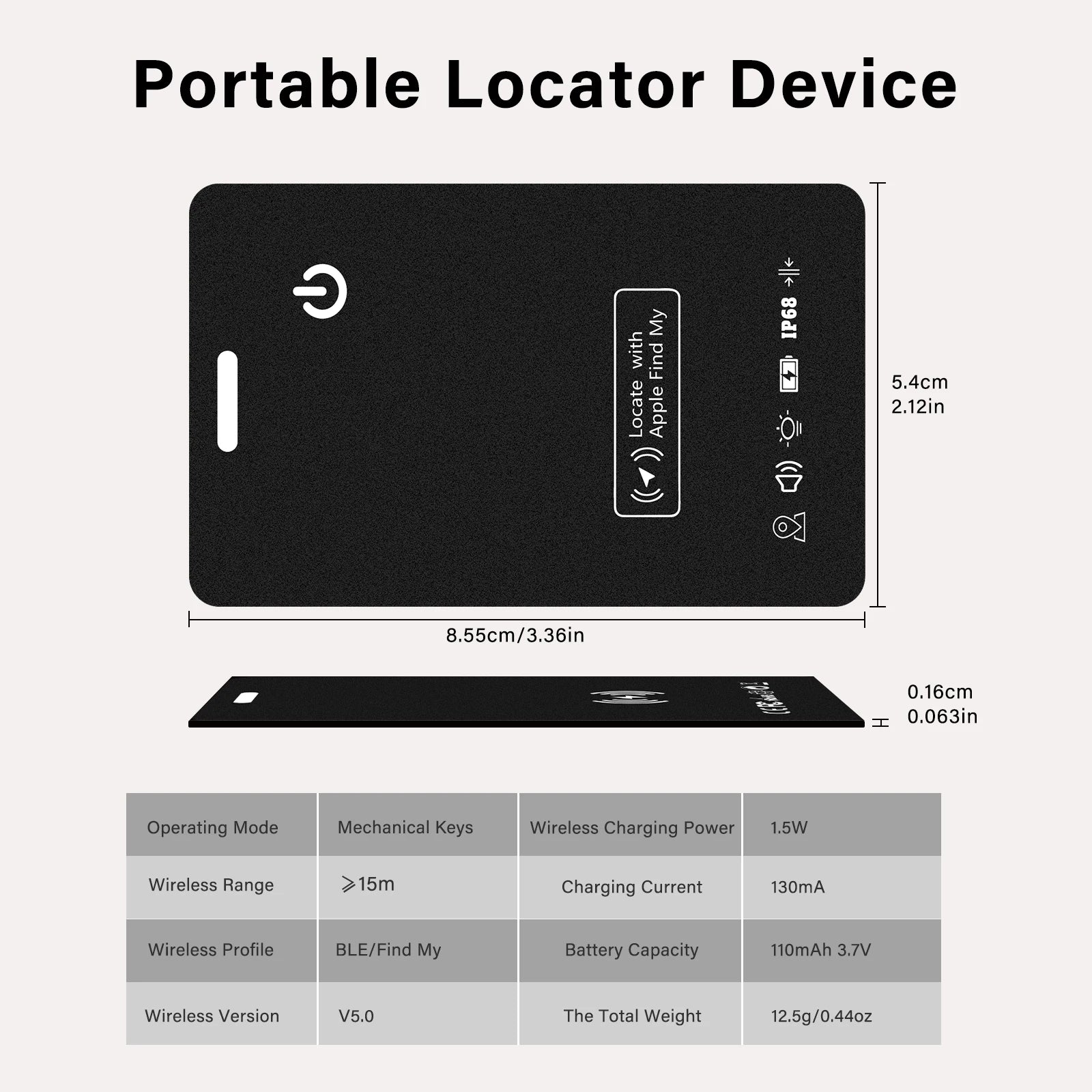 Portable Smart Wallet Track Card, Ultra-thin Anti-Lost Tracker Card Work with Apple Find My App Mini GPS Tracker for IOS System Peaceful Pleasures Health and Wellness