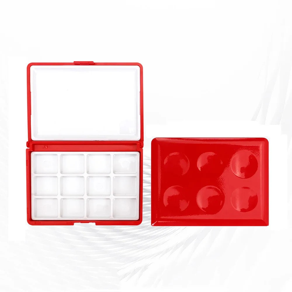 12/24 Grid Mini Watercolor Box Portable 1ml Painting Pigment Box Empty Watercolor Painting Palette Travel Sketching Peaceful Pleasures Health and Wellness Concave-R-12 Grid