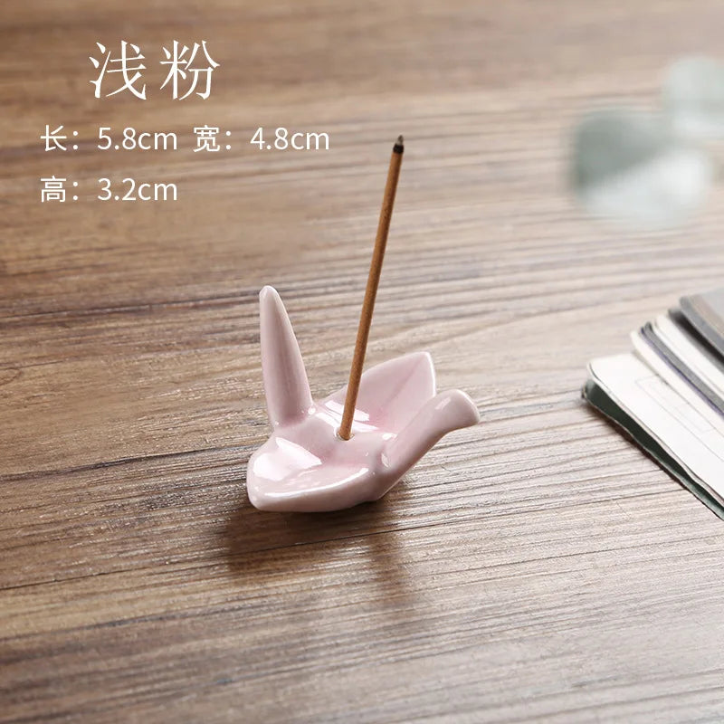 Paper Crane Ceramic Incense Stick Holder & Burner | Home Decor
